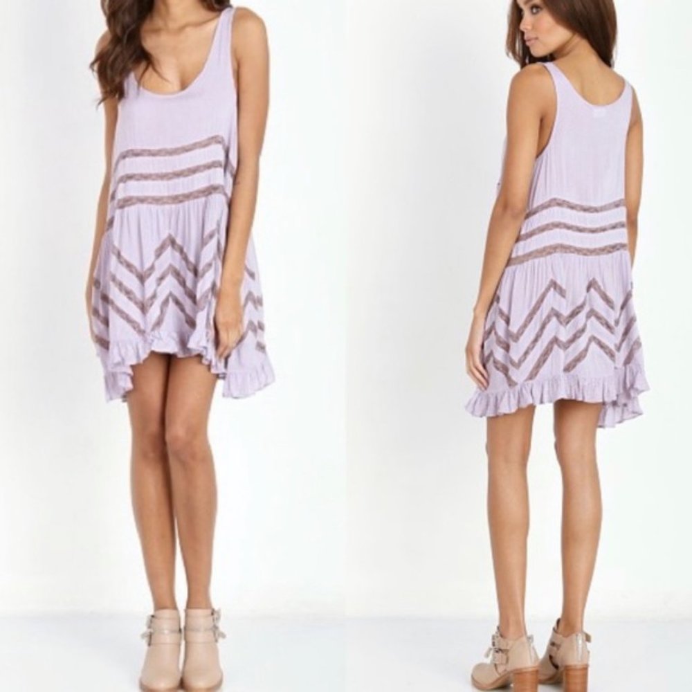 Intimately Free People Trapeze Voile Tiny Dot Trapeze Slip Dress - Lavender